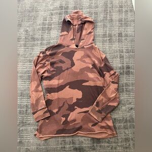 Monrow Lightweight Camo hoodie, dusty rose, Size M